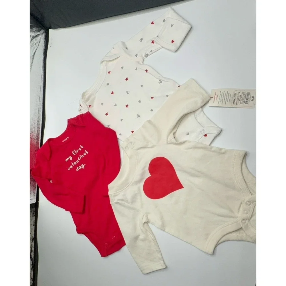 NEW baby girl bundle size 3 months Cat & Jack and Carter's Valentines Day outfit
